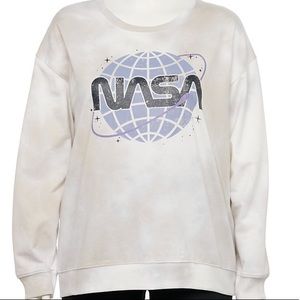 Juniors'Tie Dye NASA Fleece Pullover New